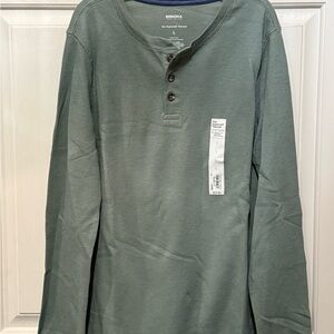 Sonoma Boys Sz L Sage Green Long Sleeve Thermal Henley NWT